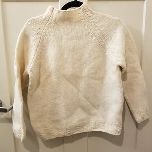 Willi Smith 100% Merino Wool White Sweater - Size Small Warm Soft Knit Vintage